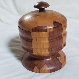 Handturned/crafted wooden jar